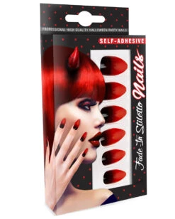 Stileto Fingernägel Schwarz / Rot 12 St. -Cosplay-Laden stileto teufels fingernaegel schwarz rote fingernaegel sexy devil fingernails halloween fingernaegel 36704 03