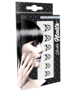 Totenkopf Fingernägel 12 St. -Cosplay-Laden totenschaedel fingernaegel schwarz weisse totenkopf fingernaegel skull fingernails self adhesiv 36693 03 1