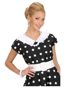 Weiße Kunststoff Perlenkette -Cosplay-Laden weisse perlenkette als kostuemzubehoer kostuemschmuck fuer fasching und karneval 1717 03