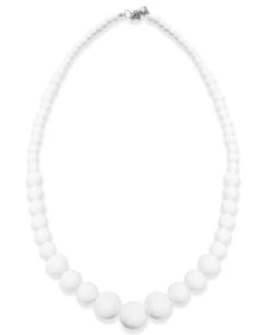 Weiße Kunststoff Perlenkette -Cosplay-Laden weisse perlenkette als kostuemzubehoer kostuemschmuck fuer fasching und karneval 1717 04