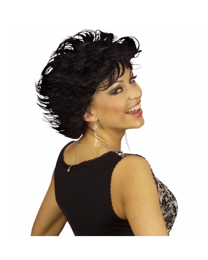 Wet Look Perücke Dannii Schwarz 2 Wet Look Perücke Dannii Schwarz – Bild 2